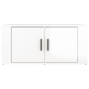 Tavolino da Salotto Bianco Lucido 80x50x36cm Legno Multistrato