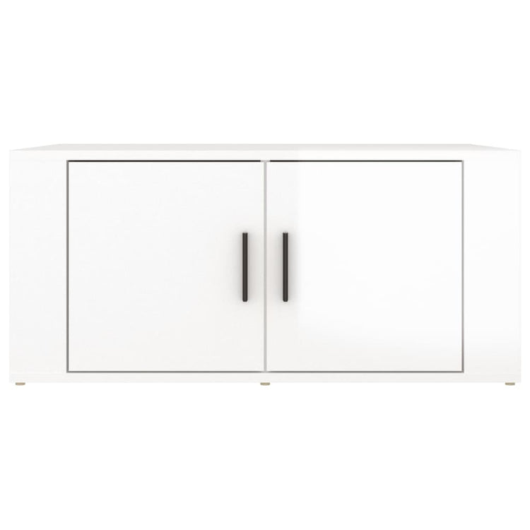 Tavolino da Salotto Bianco Lucido 80x50x36cm Legno Multistrato