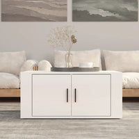 Tavolino da Salotto Bianco Lucido 80x50x36cm Legno Multistrato