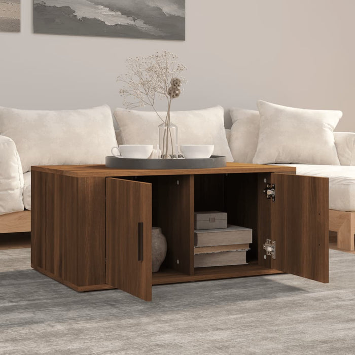 Tavolino da Salotto Rovere Marrone 80x50x36cm Legno Multistrato