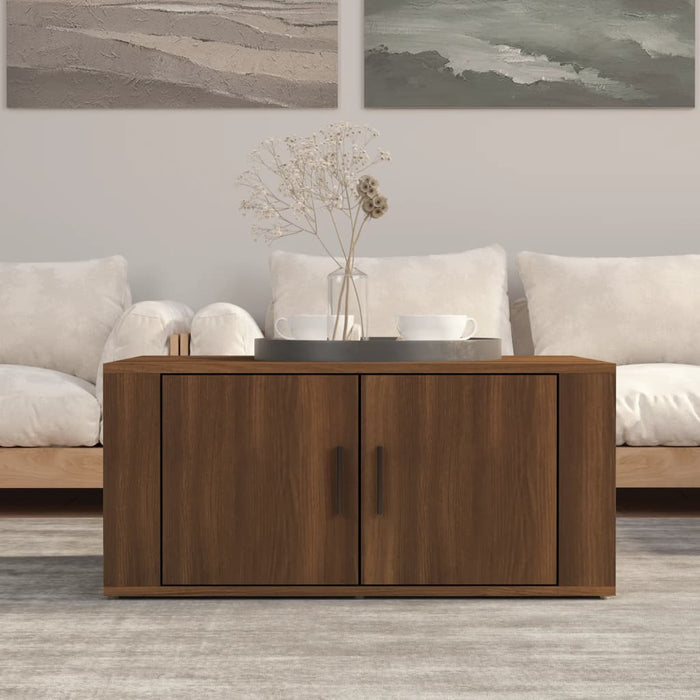 Tavolino da Salotto Rovere Marrone 80x50x36cm Legno Multistrato