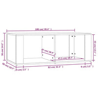 Tavolino da Salotto Bianco 100x50x36 cm in Legno Multistrato