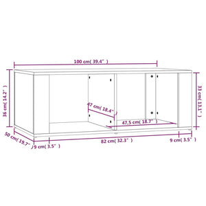 Tavolino da Salotto Bianco 100x50x36 cm in Legno Multistrato