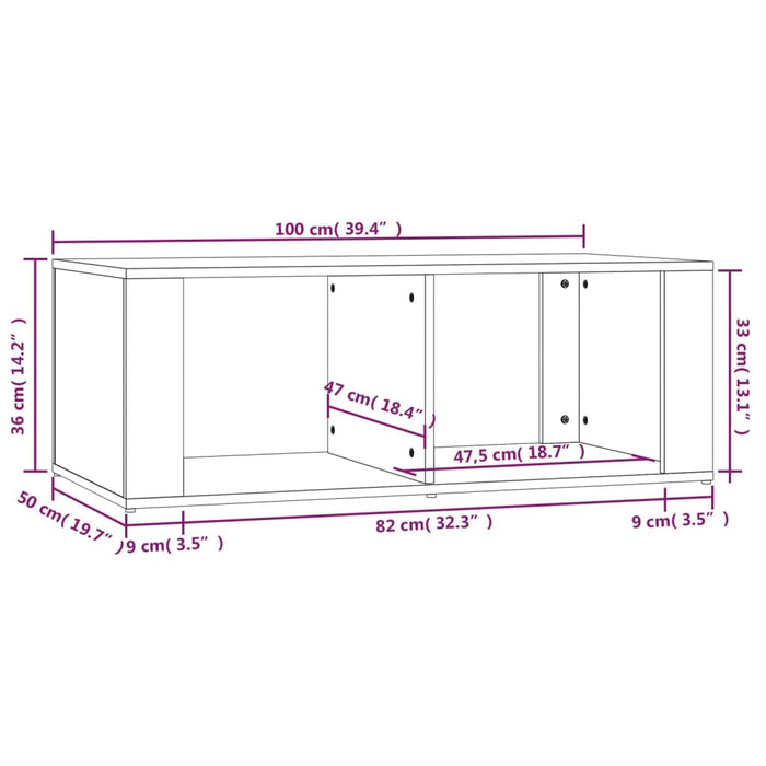 Tavolino da Salotto Bianco 100x50x36 cm in Legno Multistrato 816520