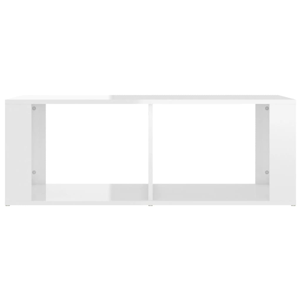 Tavolino da Salotto Bianco Lucido 100x50x36cm Legno Multistrato cod 11253