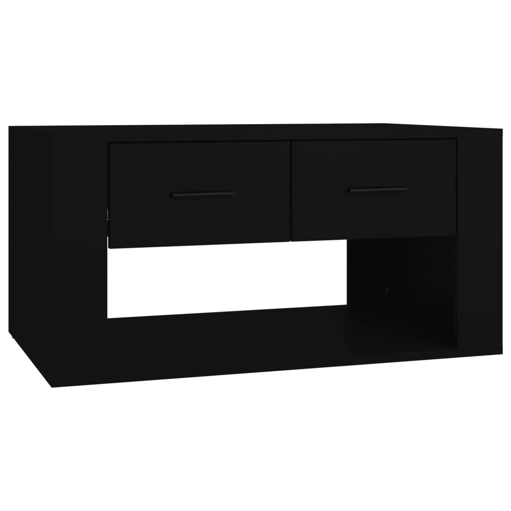 Tavolino da Salotto Nero 80x50x40 cm in Legno Multistrato