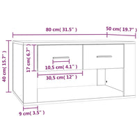 Tavolino da Salotto Nero 80x50x40 cm in Legno Multistrato