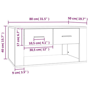 Tavolino da Salotto Nero 80x50x40 cm in Legno Multistrato