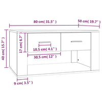 Tavolino Salotto Rovere Marrone 80x50x40 cm Legno Multistrato 816535