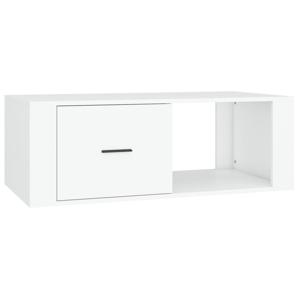 Tavolino da Salotto Bianco 100x50,5x35 cm in Legno Multistrato cod 11222