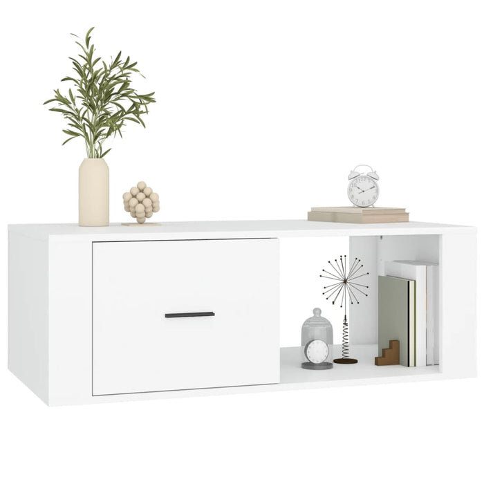 Tavolino da Salotto Bianco 100x50,5x35 cm in Legno Multistrato cod 11222