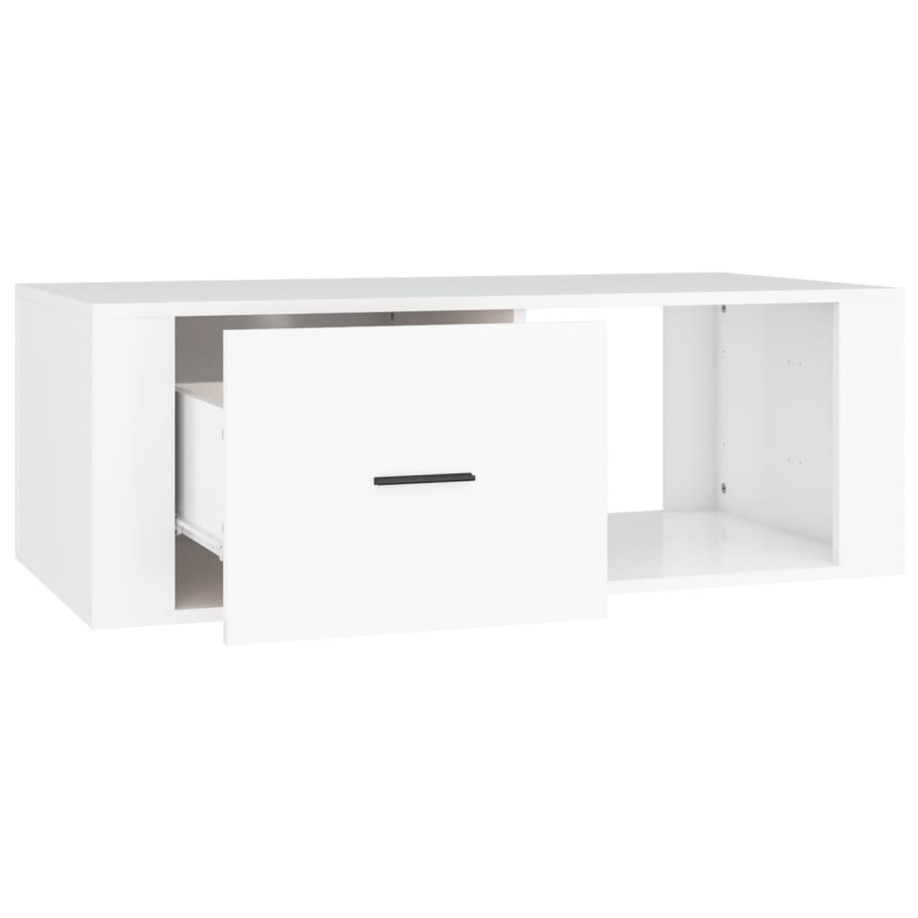 Tavolino da Salotto Bianco 100x50,5x35 cm in Legno Multistrato cod 11222