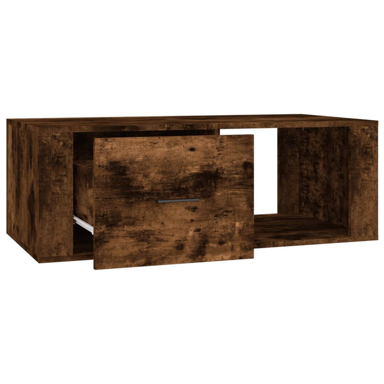 Tavolino da Salotto Rovere Fumo 100x50,5x35cm Legno Multistrato