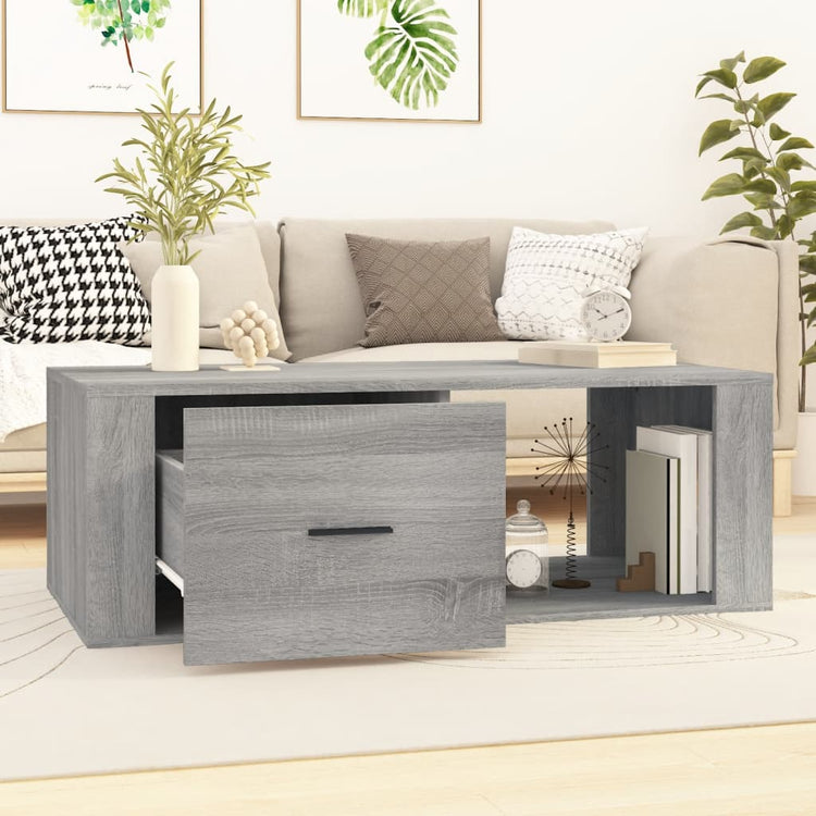 Tavolino Salotto Grigio Sonoma 100x50,5x35 cm Legno Multistrato