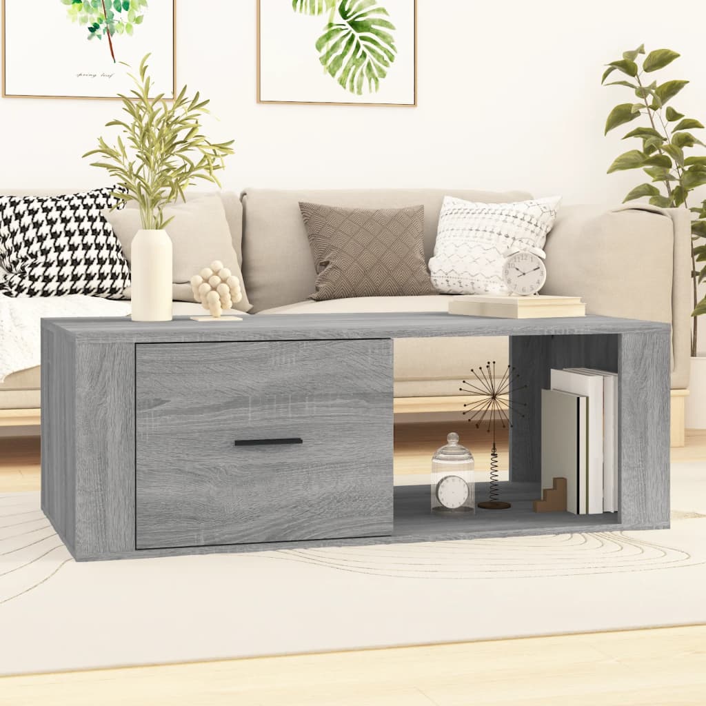 Tavolino Salotto Grigio Sonoma 100x50,5x35 cm Legno Multistrato