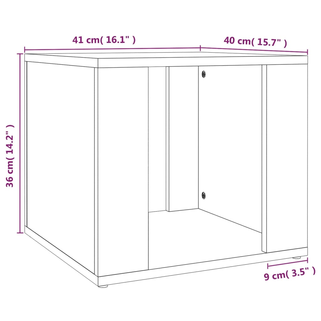 Comodino Grigio Cemento 41x40x36 cm in Legno Multistrato cod mxl 30325