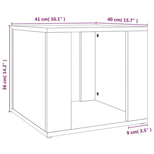 Comodino Grigio Cemento 41x40x36 cm in Legno Multistrato cod mxl 30325