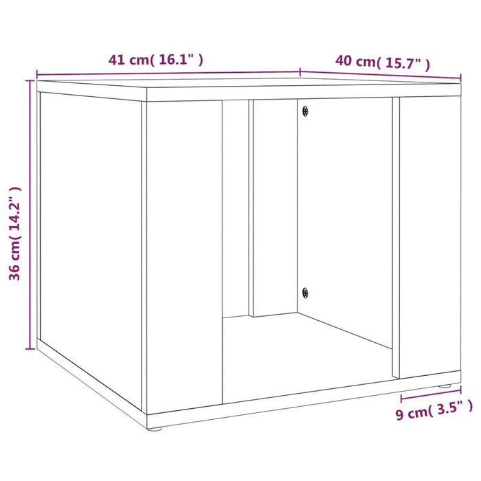 Comodino Grigio Cemento 41x40x36 cm in Legno Multistrato cod mxl 30325