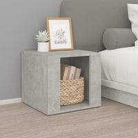 Comodino Grigio Cemento 41x40x36 cm in Legno Multistrato cod mxl 30325