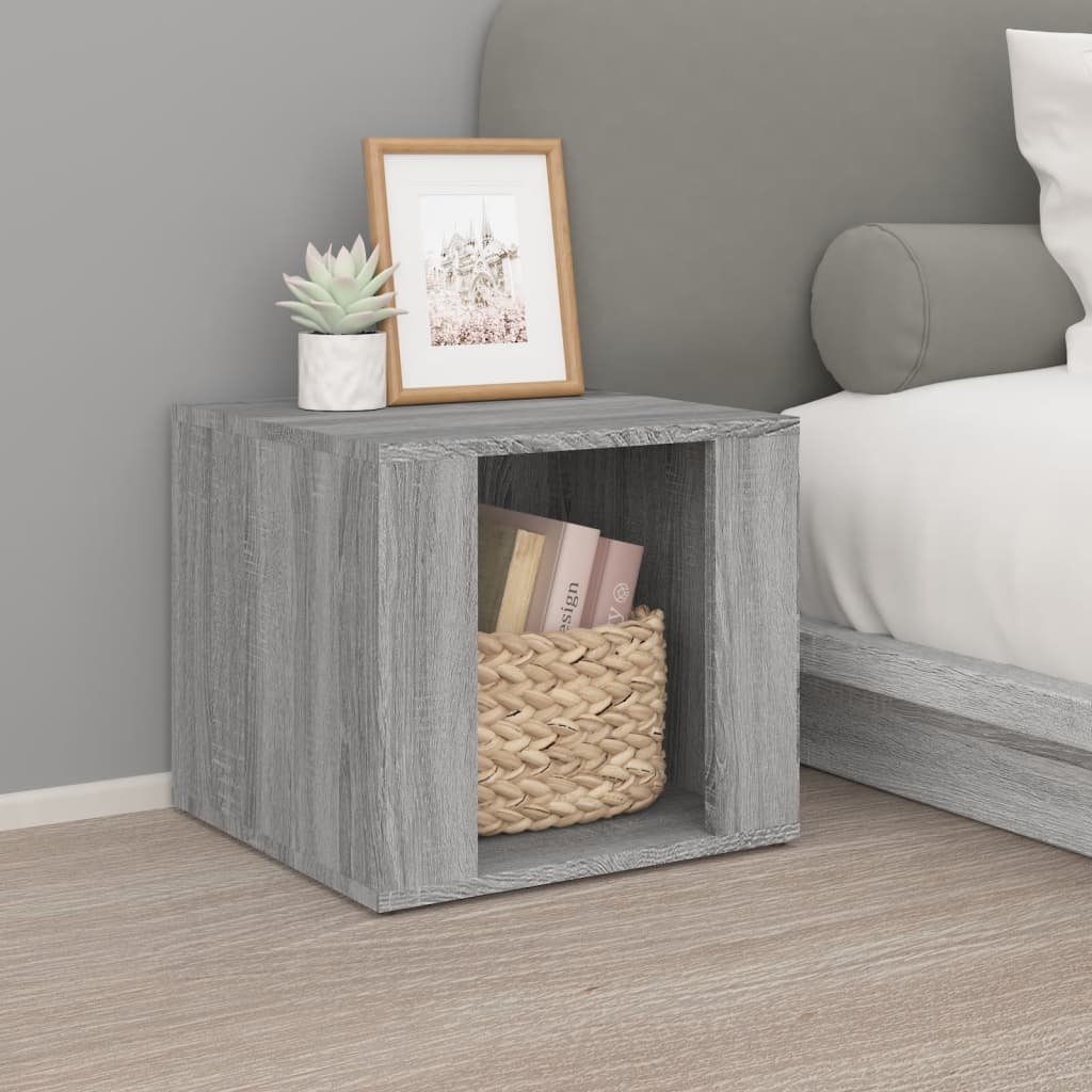 Comodino Grigio Sonoma 41x40x36 cm in Legno Multistrato cod mxl 30044