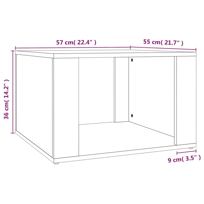 Comodino Grigio Cemento 57x55x36 cm in Legno Multistrato cod mxl 30328