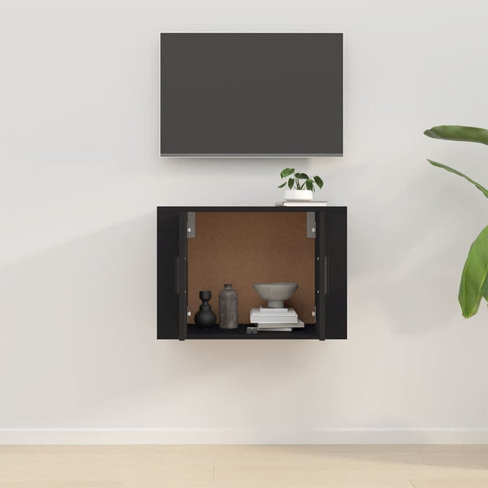 Mobile Porta TV a Parete Nero 57x34,5x40 cm