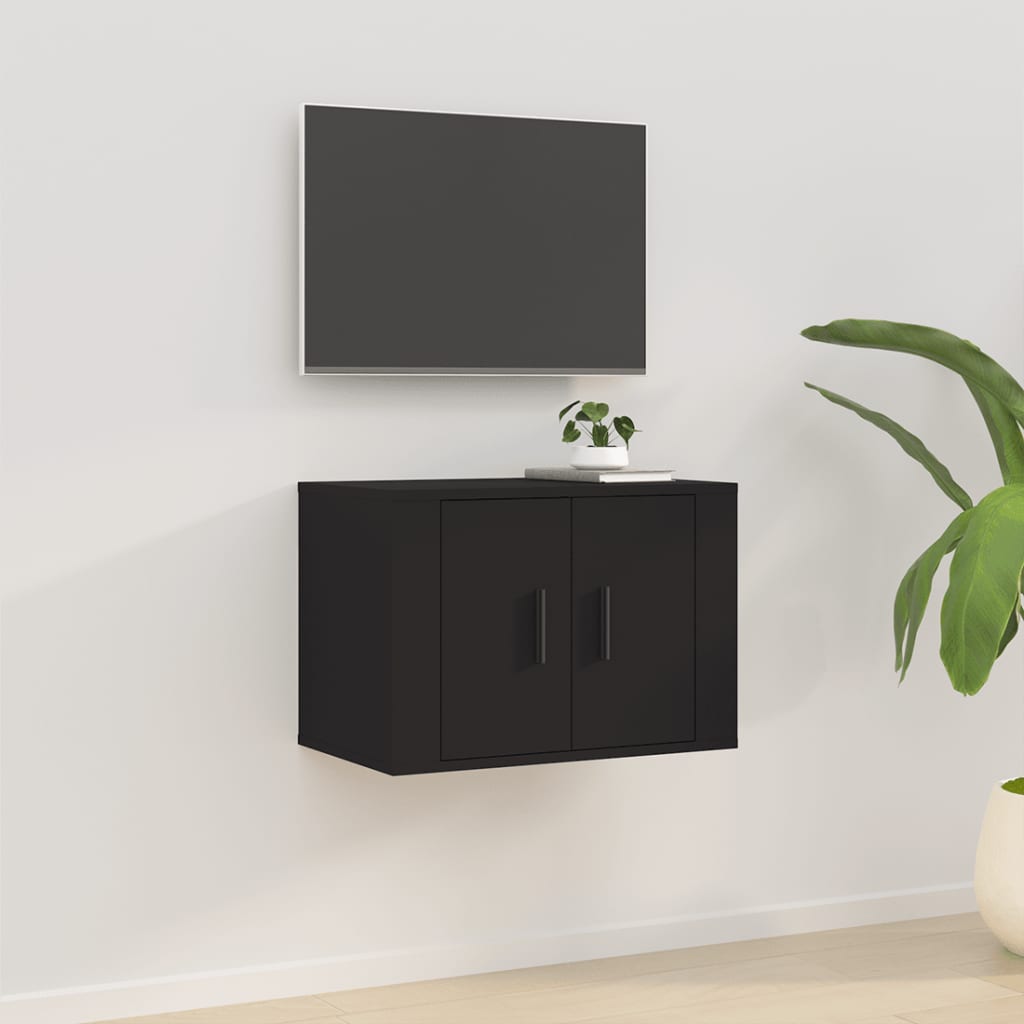 Mobile Porta TV a Parete Nero 57x34,5x40 cm 816617