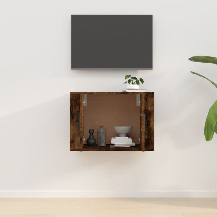 Mobile Porta TV a Parete Rovere Fumo 57x34,5x40 cm