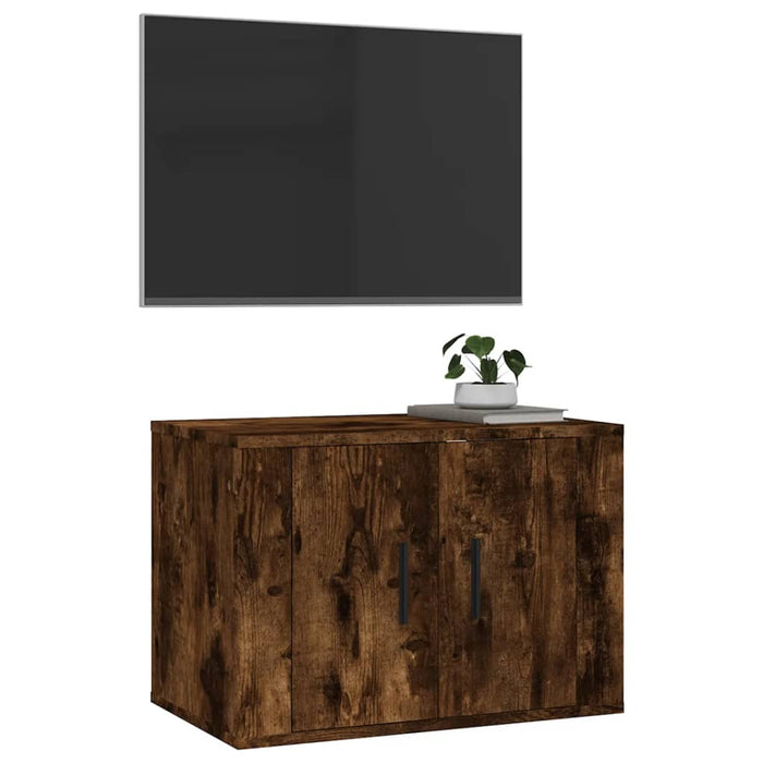 Mobile Porta TV a Parete Rovere Fumo 57x34,5x40 cm