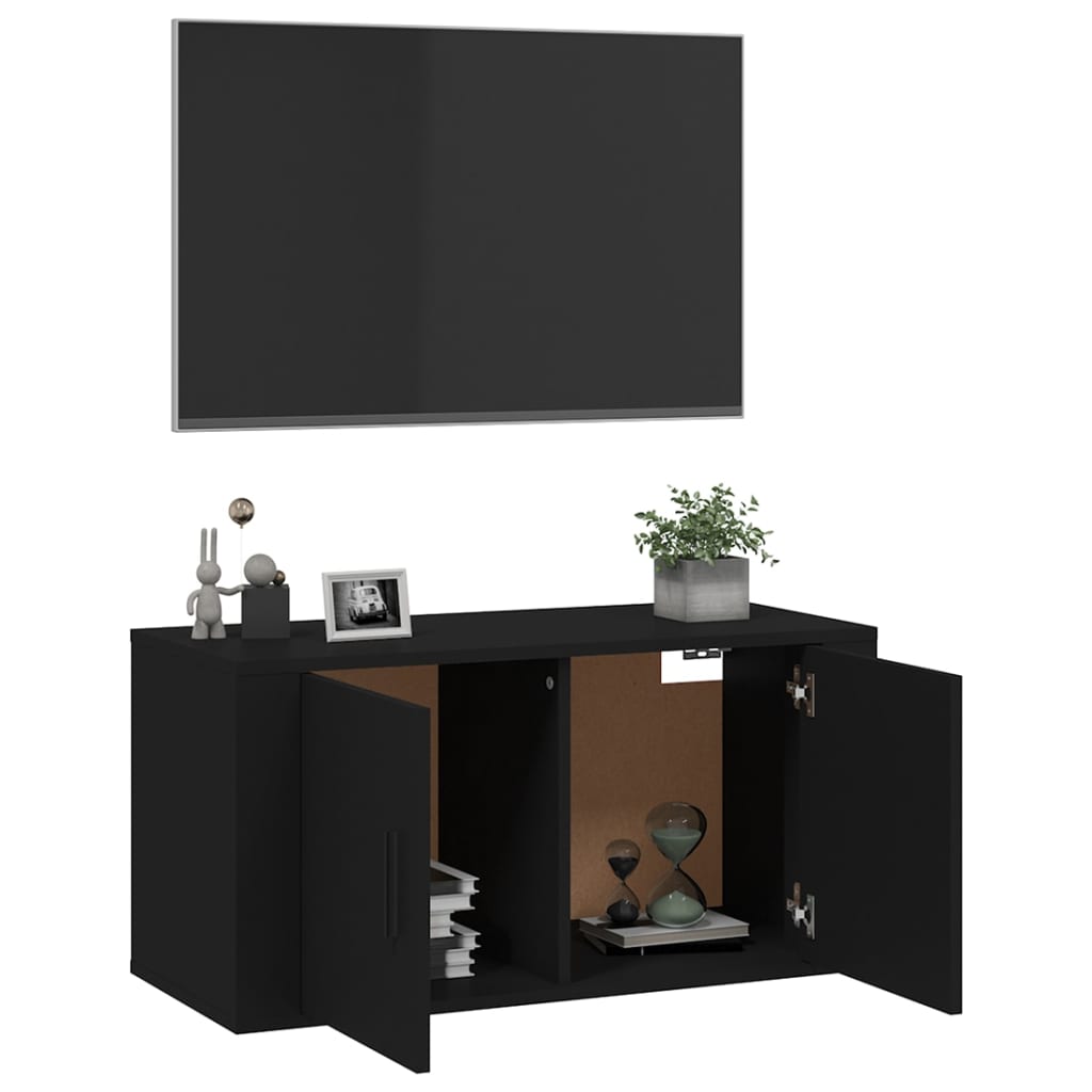 Mobile Porta TV a Parete Nero 80x34,5x40 cm 816625