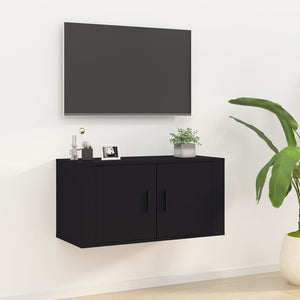 Mobile Porta TV a Parete Nero 80x34,5x40 cm 816625