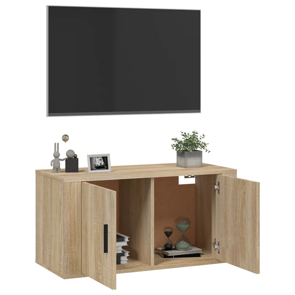 Mobile Porta TV a Parete rovere sonoma 80x34,5x40 cm 816627