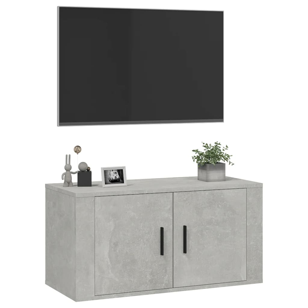 Mobile Porta TV a Parete Grigio cemento 80x34,5x40 cm 816628