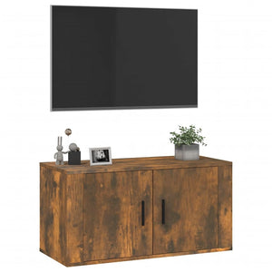 Mobile Porta TV a Parete rovere fumo 80x34,5x40 cm