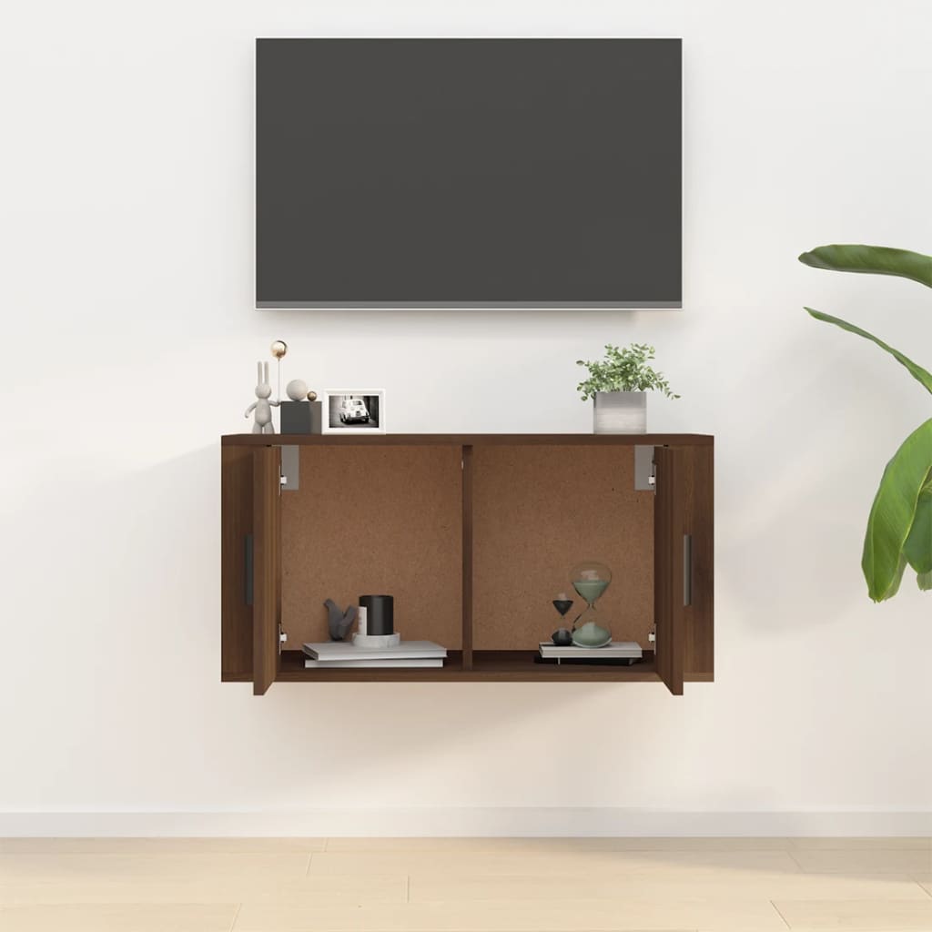 Mobile Porta TV a Parete rovere marrone 80x34,5x40 cm 816631