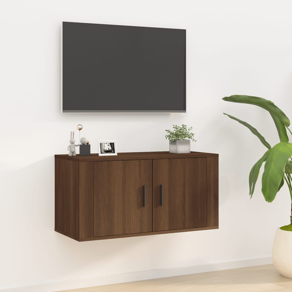 Mobile Porta TV a Parete rovere marrone 80x34,5x40 cm 816631