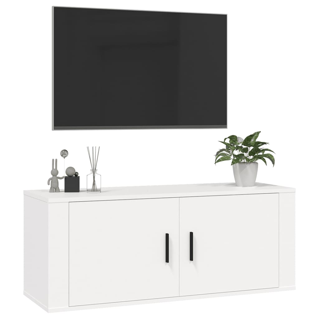 Mobile Porta TV a Parete Bianco 100x34,5x40 cm cod mxl 23171