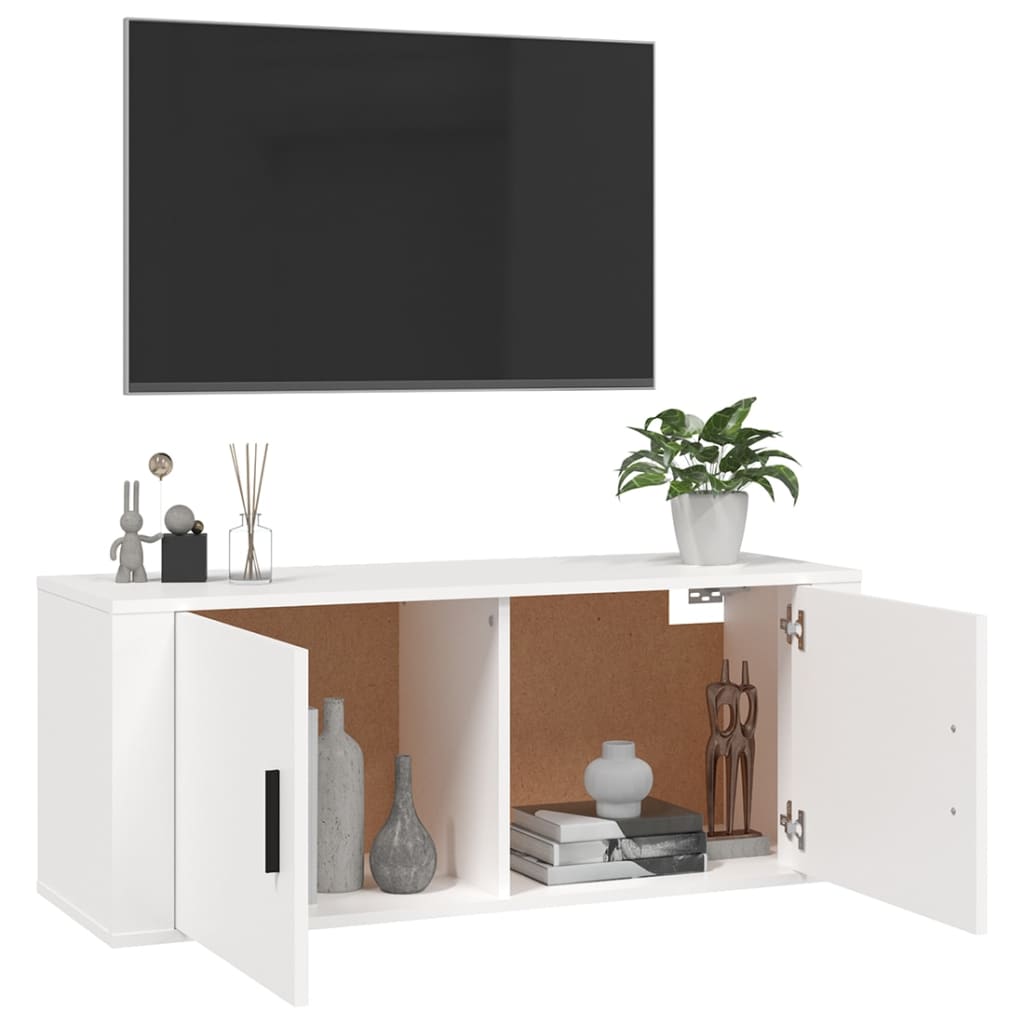 Mobile Porta TV a Parete Bianco 100x34,5x40 cm cod mxl 23171