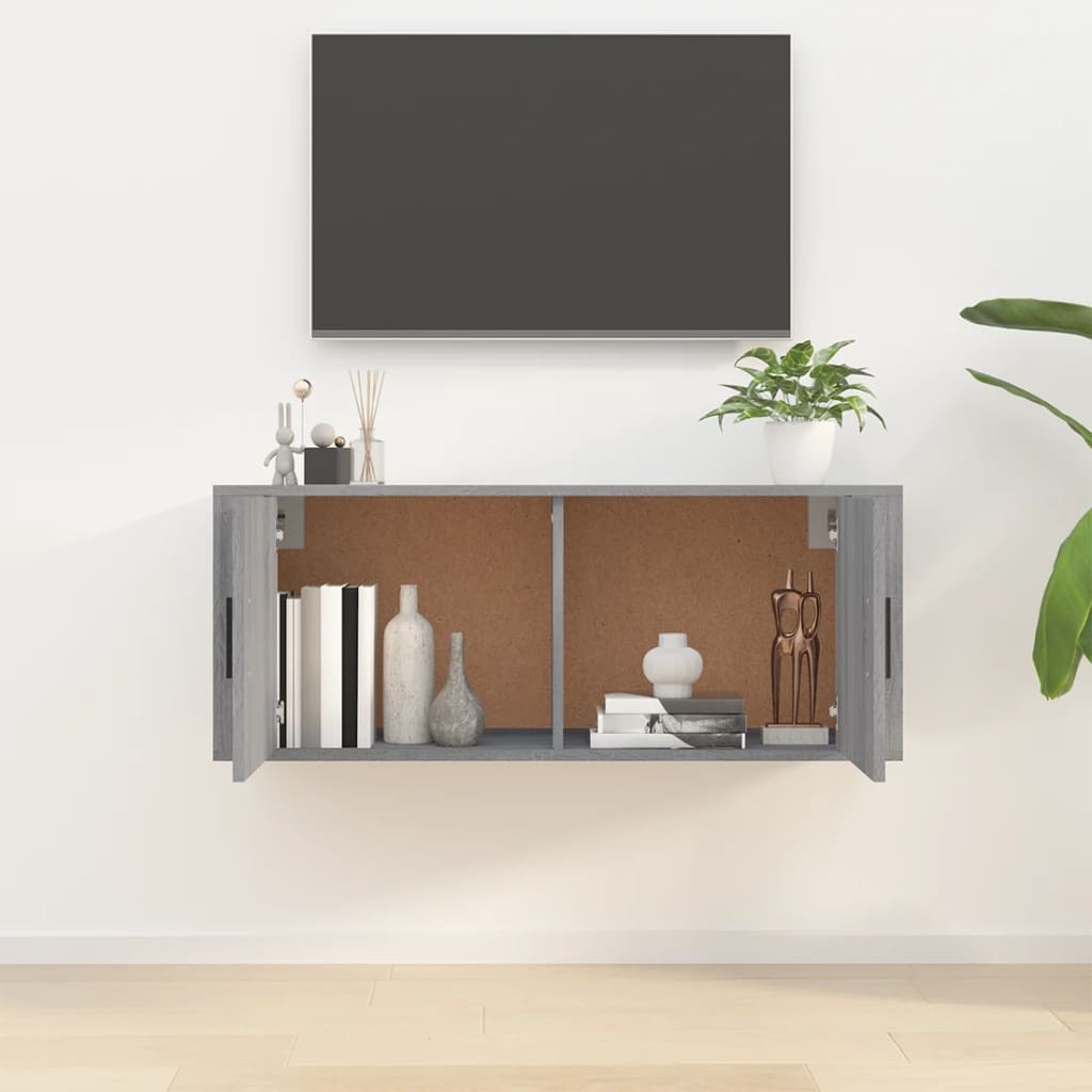 Mobile Porta TV a Parete grigio sonoma 100x34,5x40 cm