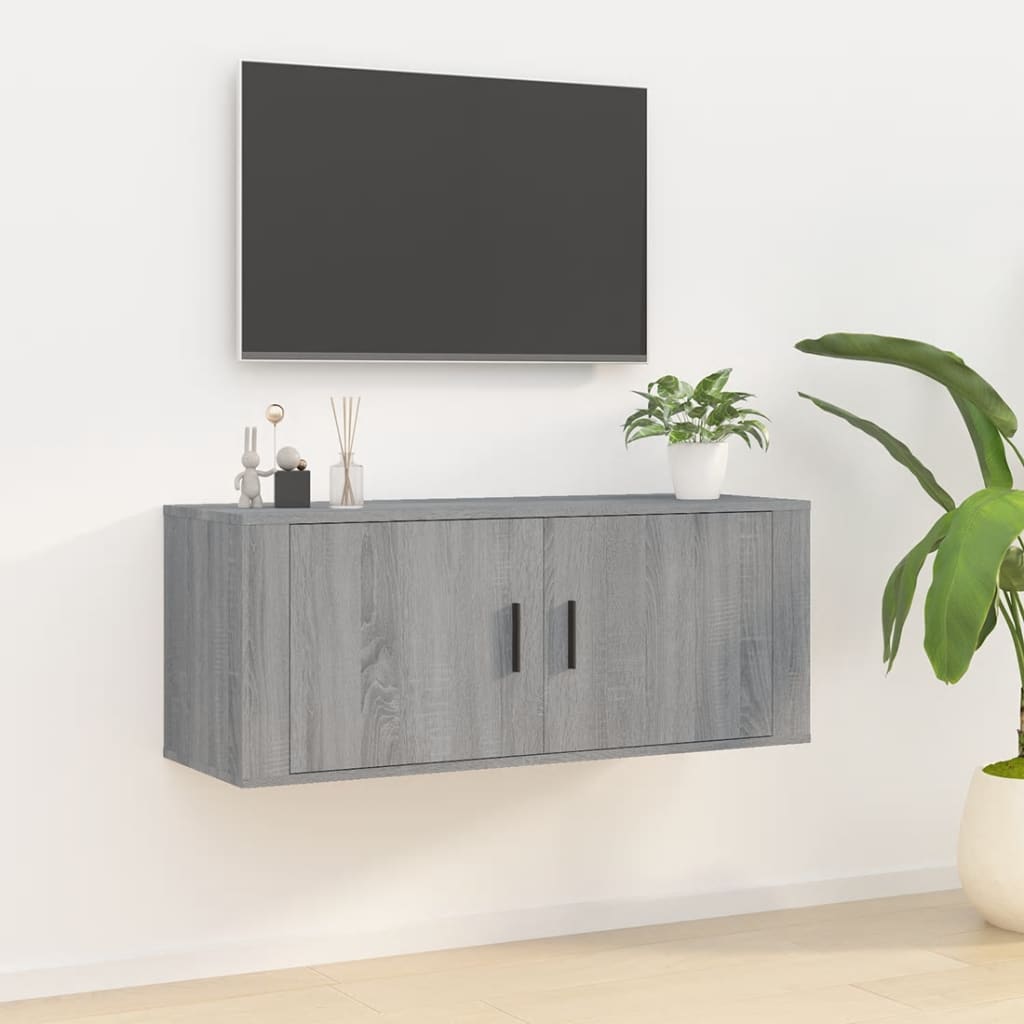 Mobile Porta TV a Parete grigio sonoma 100x34,5x40 cm 816638