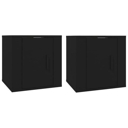 Mobili Porta TV a Parete 2 pz Nero 40x34,5x40 cm