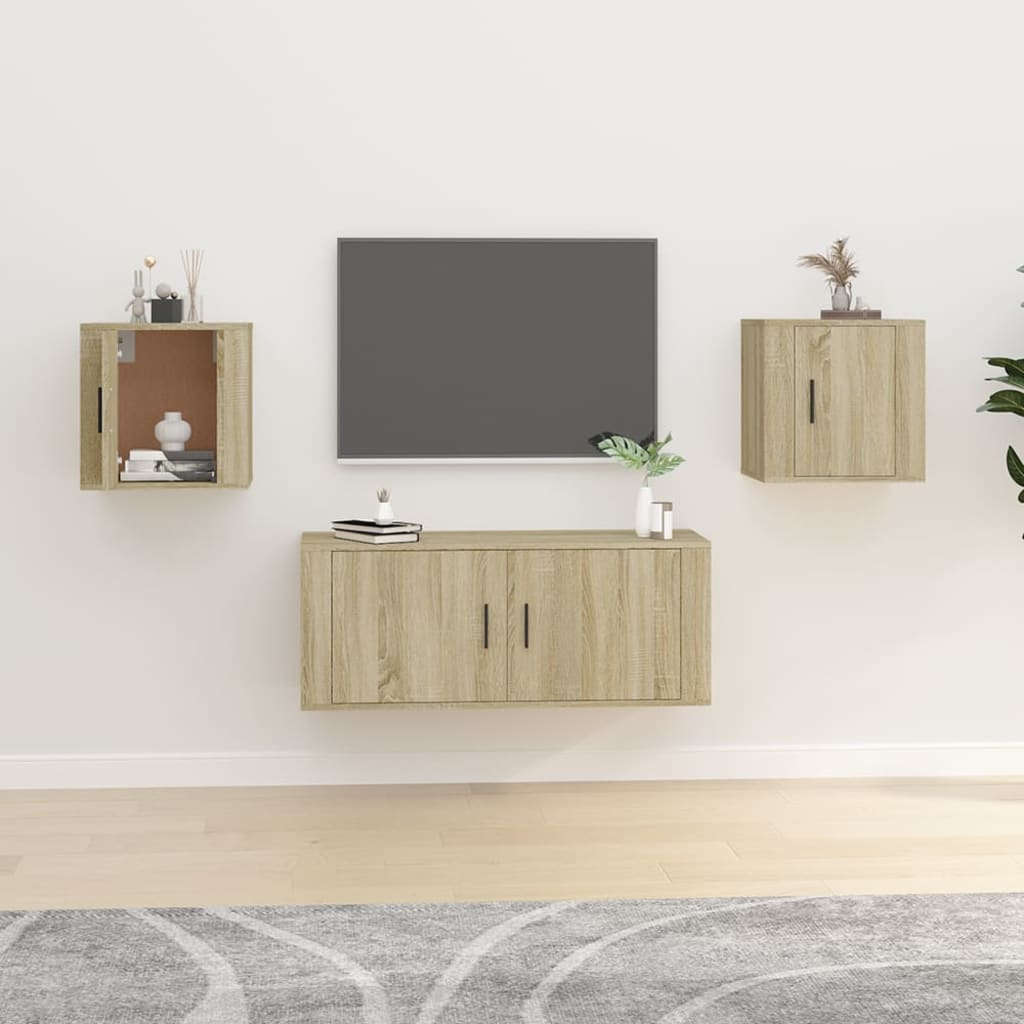 Mobili Porta TV a Parete 2 pz Rovere Sonoma 40x34,5x40 cm