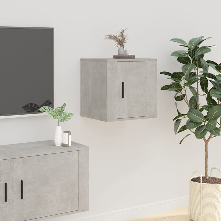 Mobili Porta TV a Parete 2 pz Grigio Cemento 40x34,5x40 cm