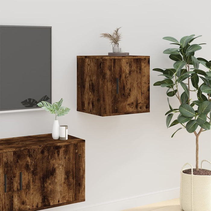 Mobile Porta TV a Parete Rovere Fumo 40x34,5x40 cm 816650