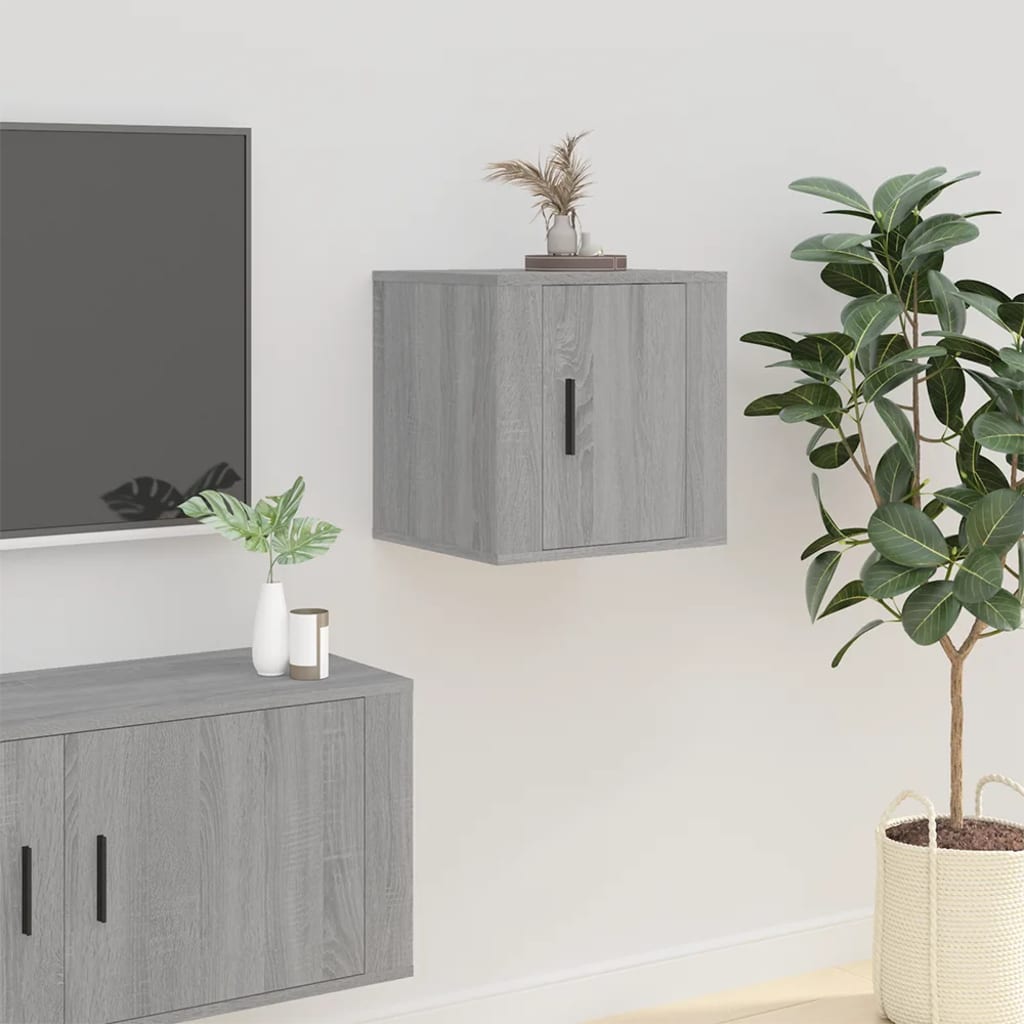 Mobile Porta TV a Parete Grigio Sonoma 40x34,5x40 cm 816652