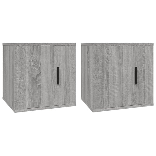 Mobili Porta TV a Parete 2 pz Grigio Sonoma 40x34,5x40 cm