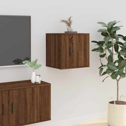 Mobile Porta TV a Parete Rovere Marrone 40x34,5x40 cm