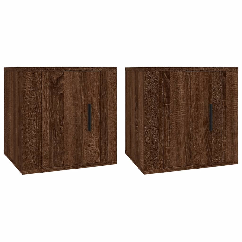 Mobili Porta TV a Parete 2 pz Rovere Marrone 40x34,5x40 cm