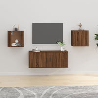 Mobili Porta TV a Parete 2 pz Rovere Marrone 40x34,5x40 cm