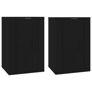 Mobili Porta TV a Parete 2 pz Nero 40x34,5x60 cm